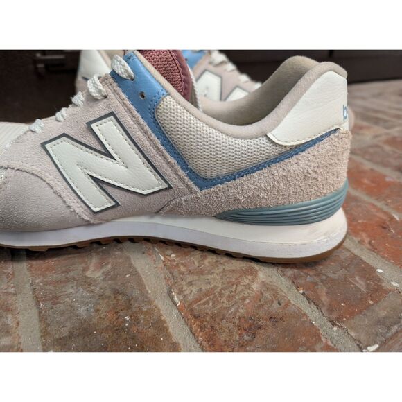 New Balance Shoe Mens 12 Gray/White/Light Blue ML574ERF Essentials Sneaker - Picture 3 of 12